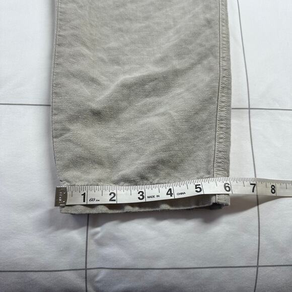 Sundance Pants Womens 6 Washed Gray Green Oceane Linen Blend Boho Button Fly - Picture 10 of 10